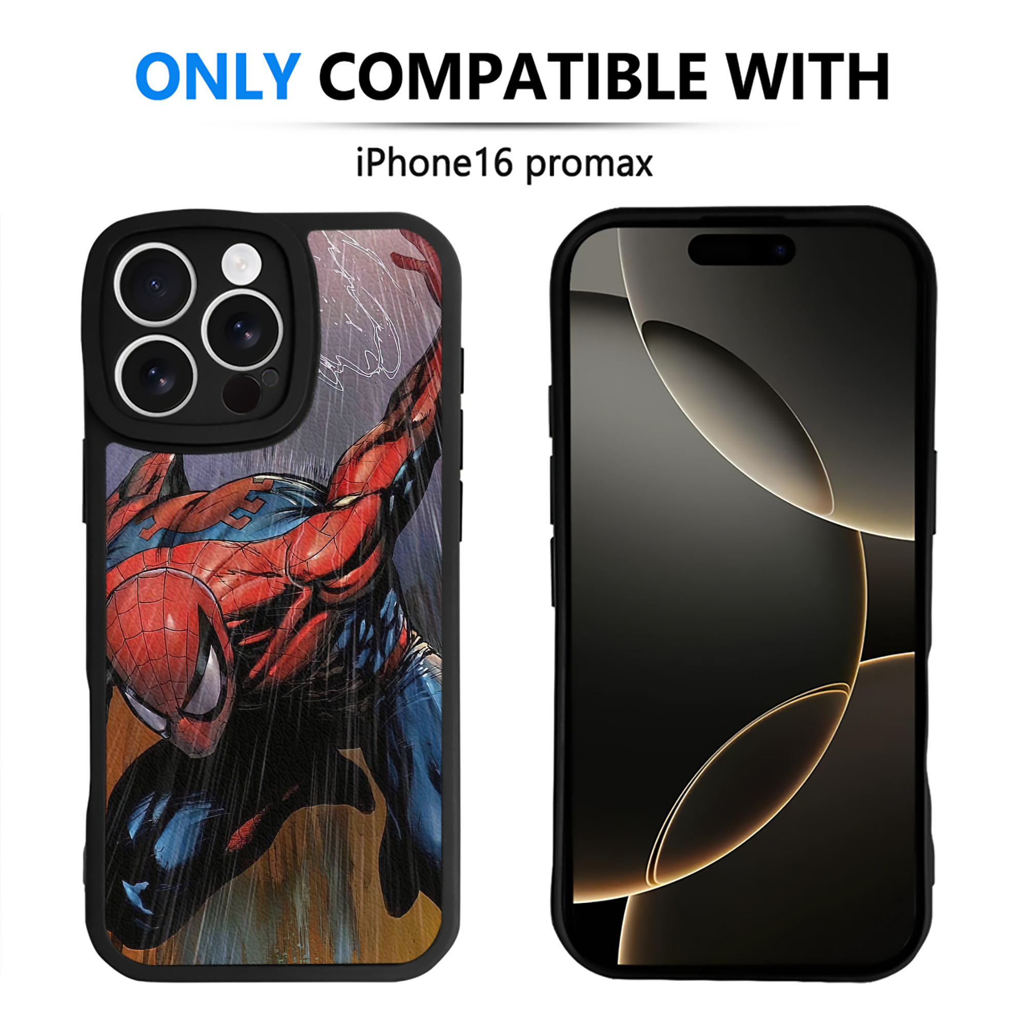 （画像用） Spider Man スパイダーマン 【iPhone 16シリーズ対応】シリコンスマホケース（レザー調） 材質：シリコン